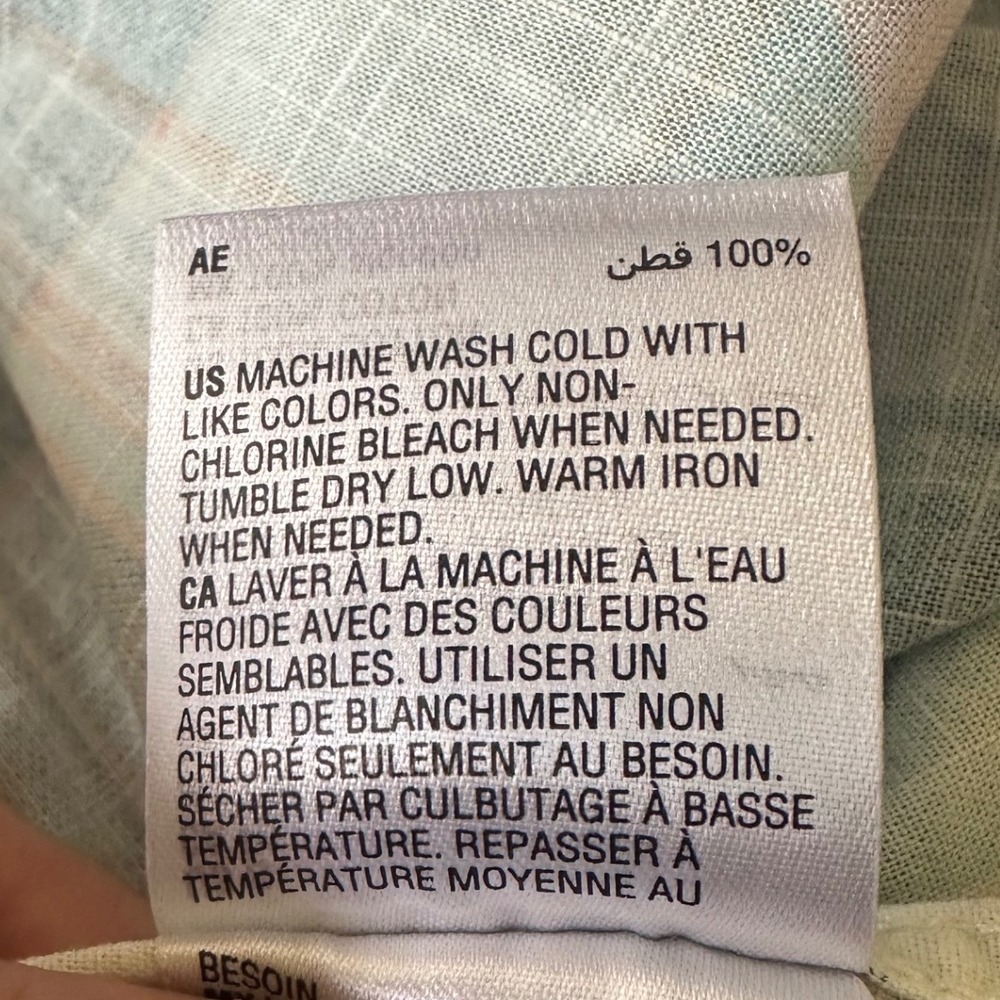 Sun + Stone Shirt Small Patchwork Plaid Geometric… - image 8